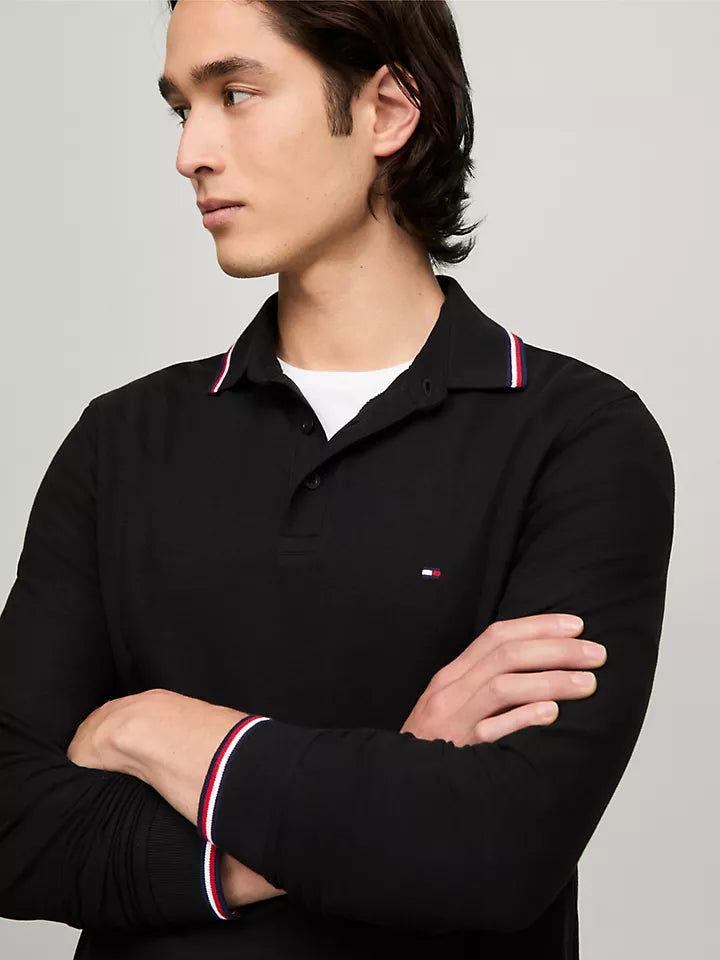 Long-Sleeve Tommy Wicking Polo Black