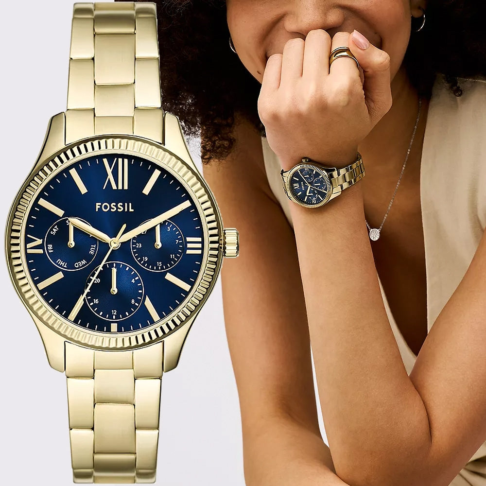 FOSSIL MULTIFUNCTION GOLD AND BLUE