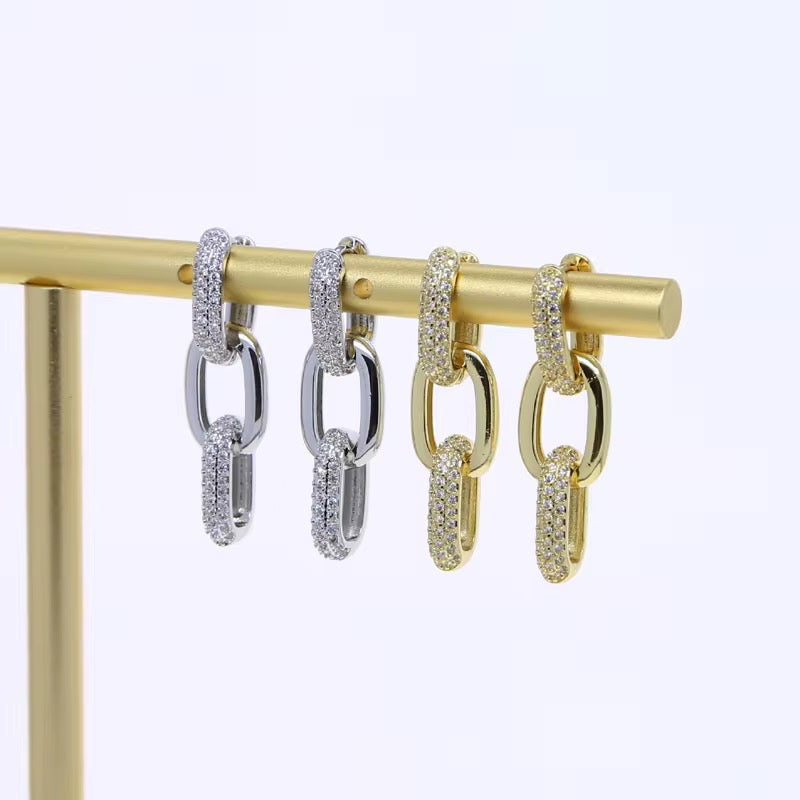 For Ever Chain Silver Earrings