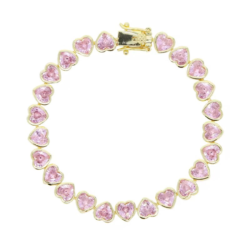 Pink Heartlink Bracelet