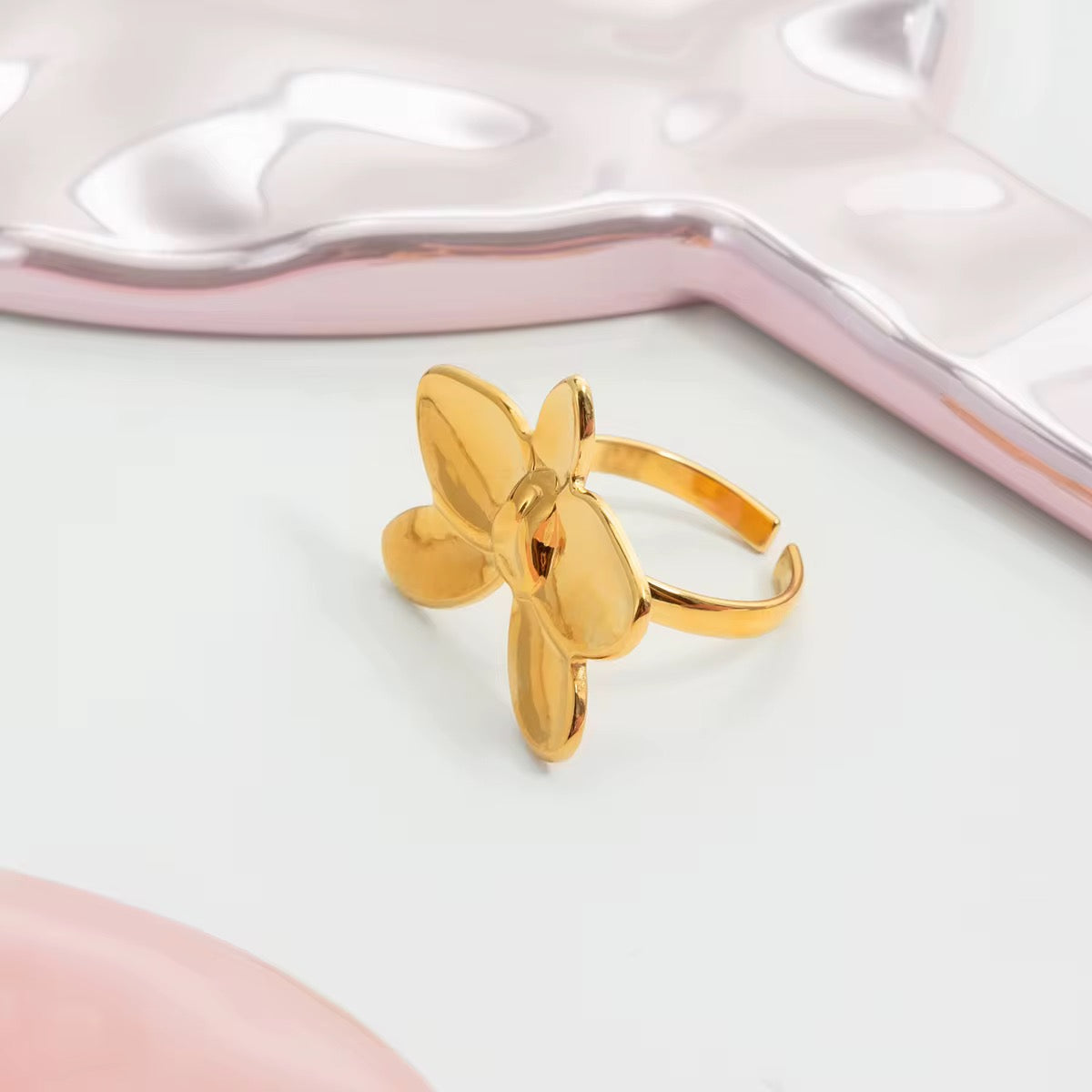 Golden Orchid Ring