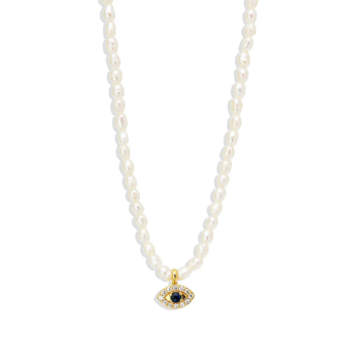 PEARL TURKIS EYE NECKLACE