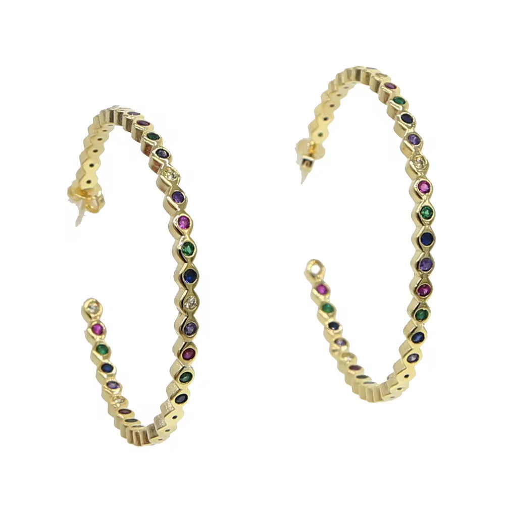 Gold Rainbow Hoops