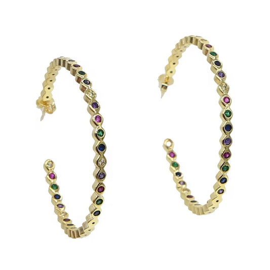 Gold Rainbow Hoops