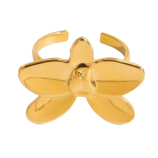 Golden Orchid Ring