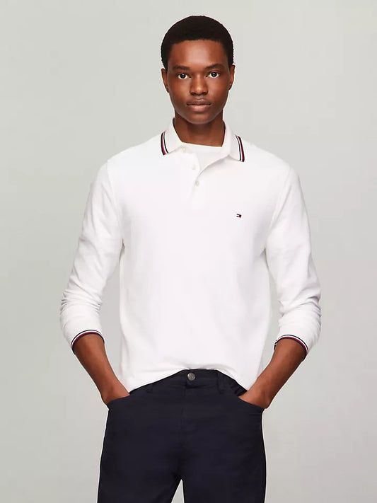 Long-Sleeve Tommy Wicking Polo Blanca