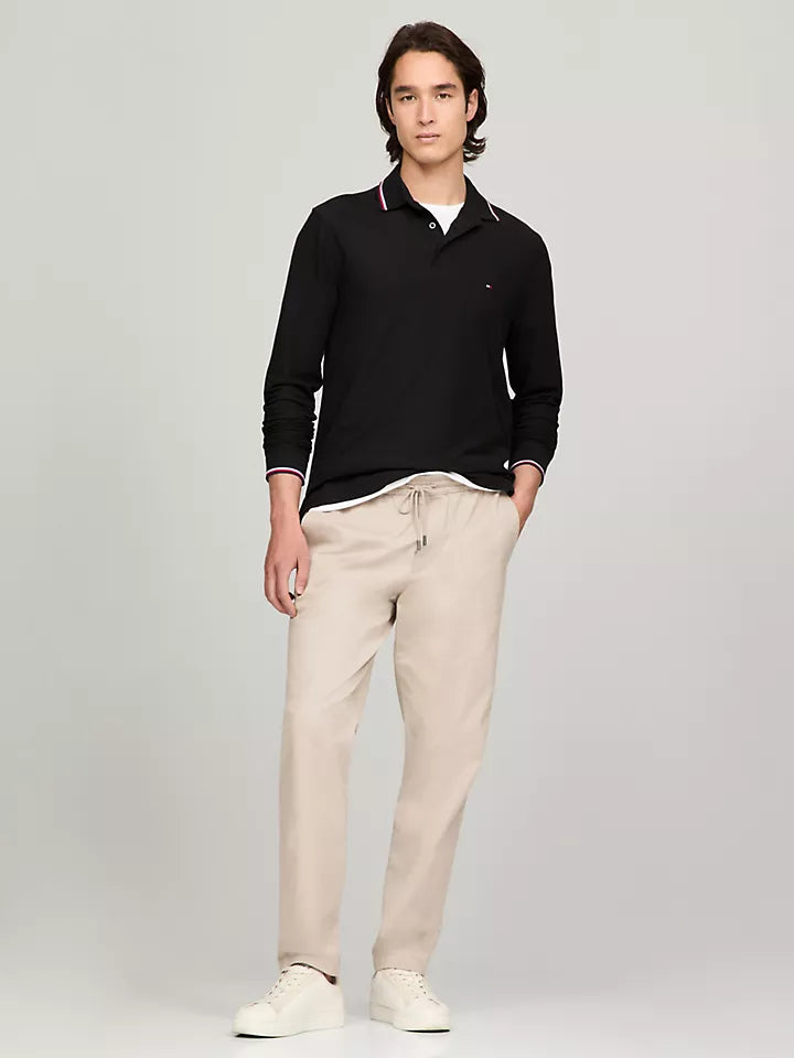 Long-Sleeve Tommy Wicking Polo Black