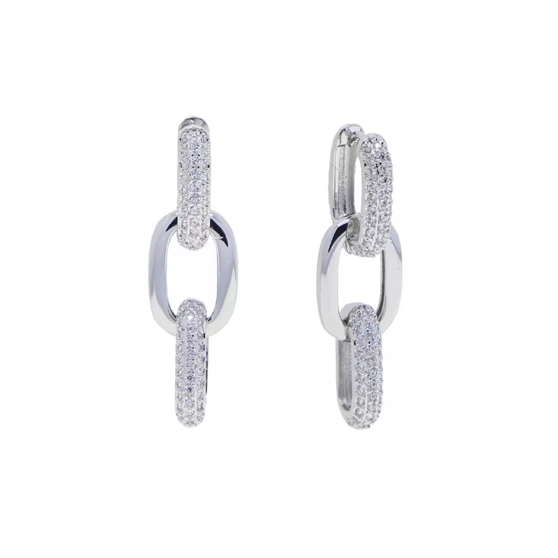 For Ever Chain Silver Earrings