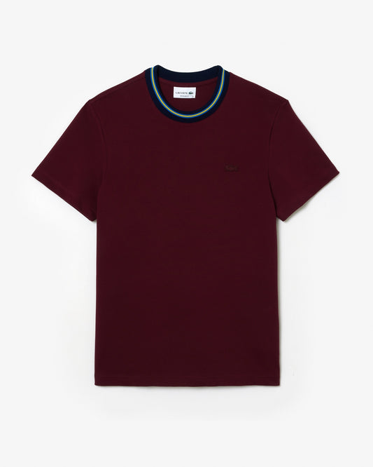 Lacoste Men's Stripe Collar Red