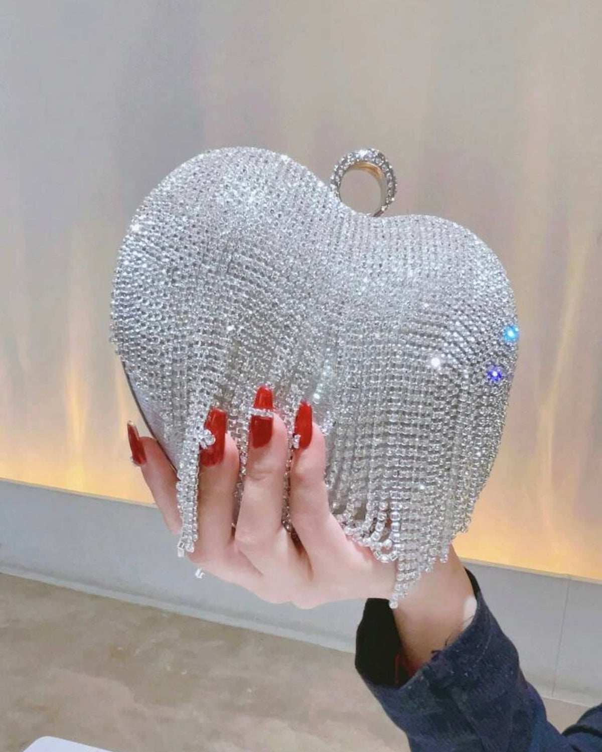 SILVER DIAMOND HEART