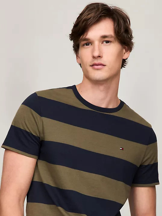 Rugby Stripe T-Shirt Olive