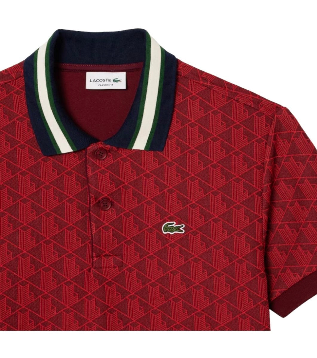 Lacoste Red Classic Fit Contrast Collar
Monogram Polo