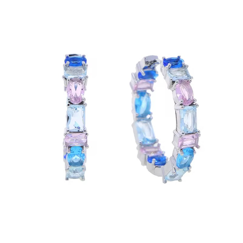 Silver Eternity Hoops