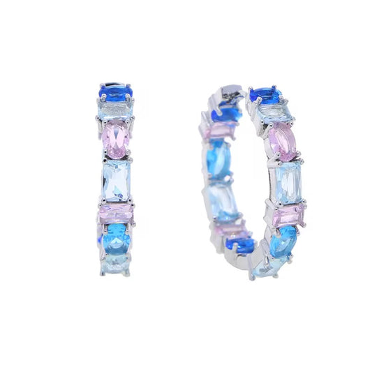 Silver Eternity Hoops