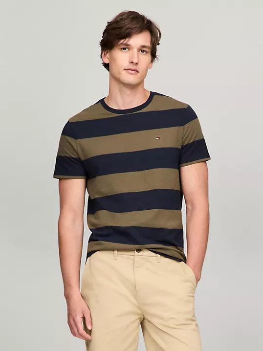 Rugby Stripe T-Shirt Olive