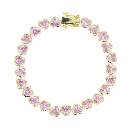 Pink Heartlink Bracelet
