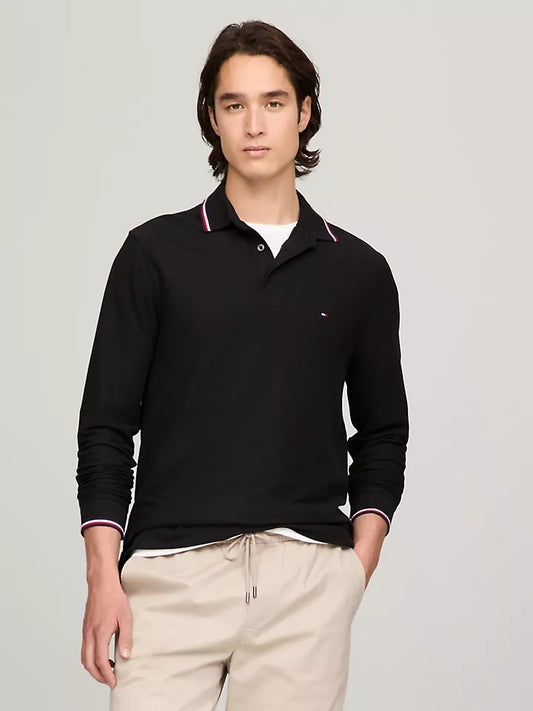 Long-Sleeve Tommy Wicking Polo Black