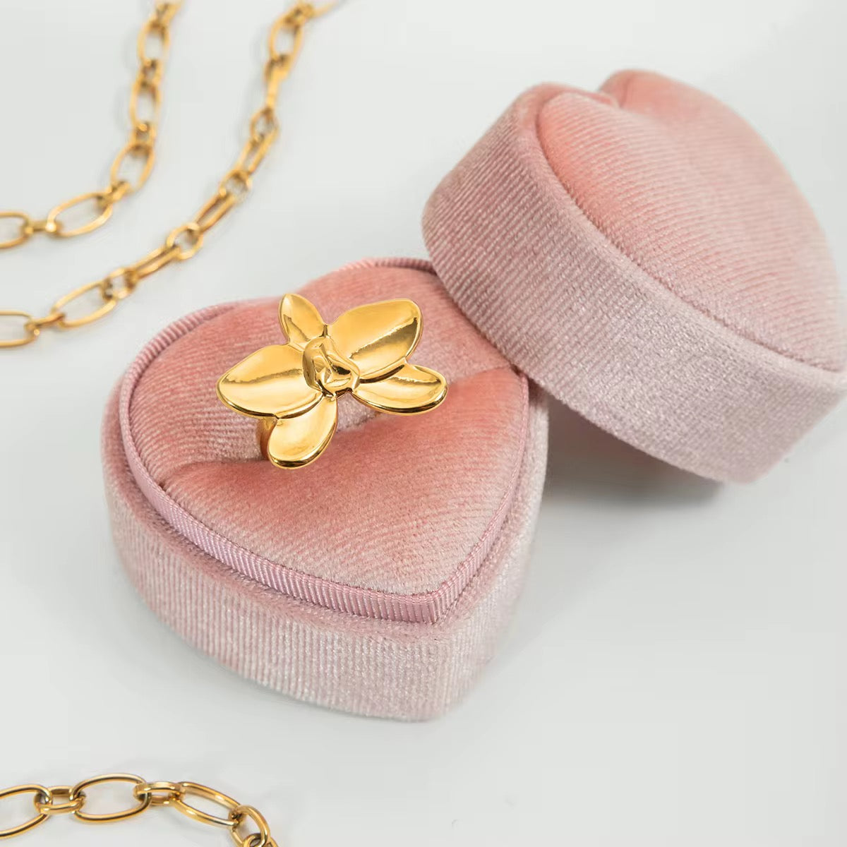 Golden Orchid Ring