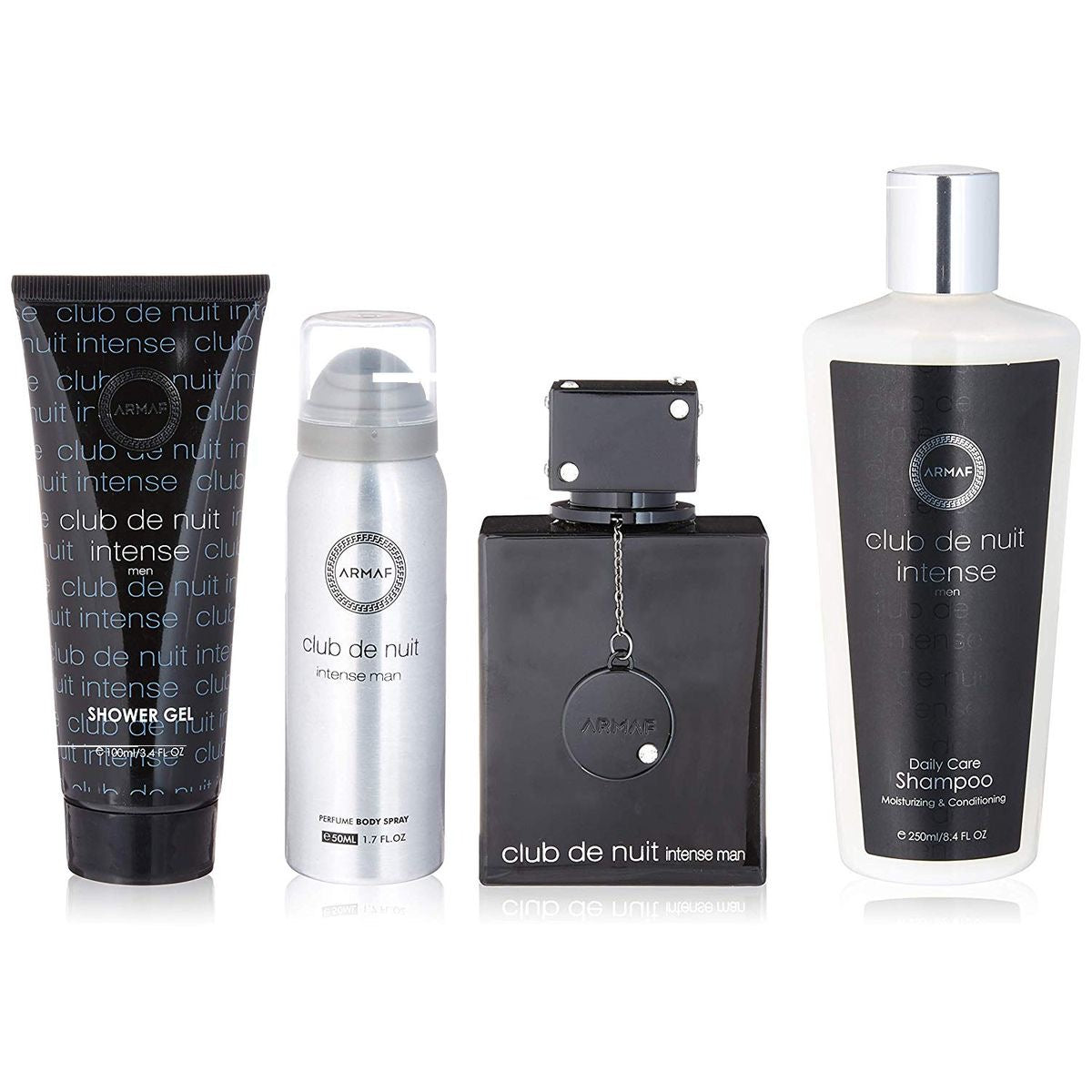 ARMAF CLUB DE NUIT INTENSE EDT 4 PC SP 105 ML; BS 50 ML; SG 100ML; SHAMPOO 250 ML (H)
