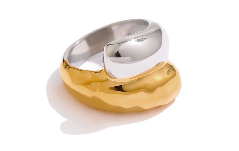 SILVER AND GOLD RING