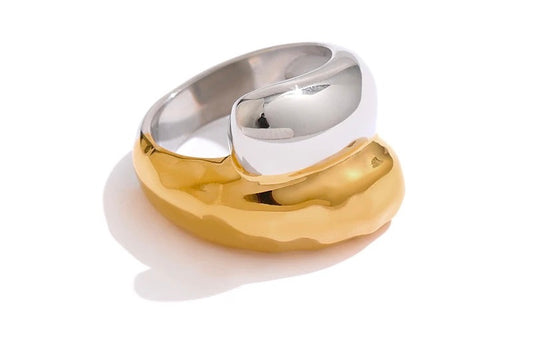SILVER AND GOLD RING