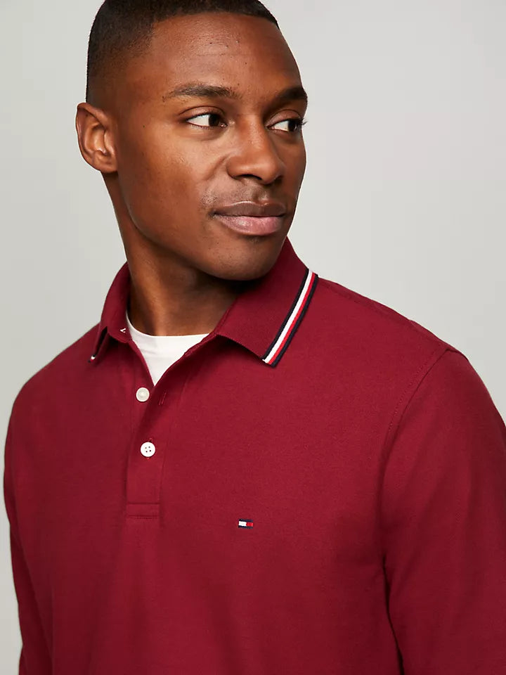 Long-Sleeve Tommy Wicking Polo Red