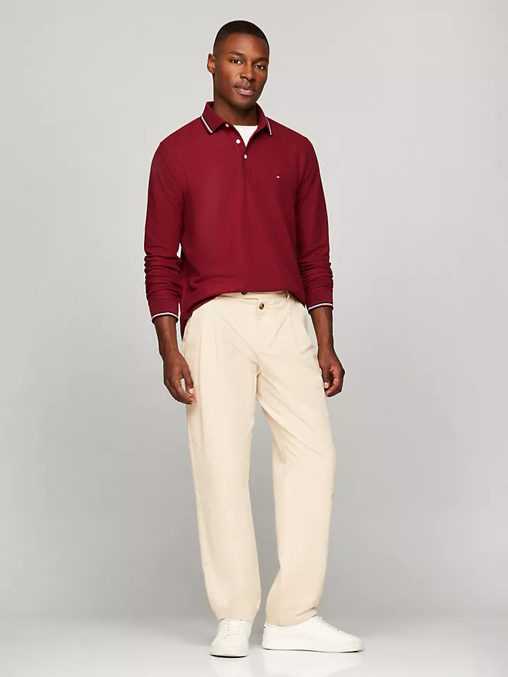 Long-Sleeve Tommy Wicking Polo Red