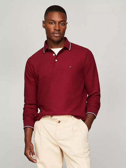Long-Sleeve Tommy Wicking Polo Red