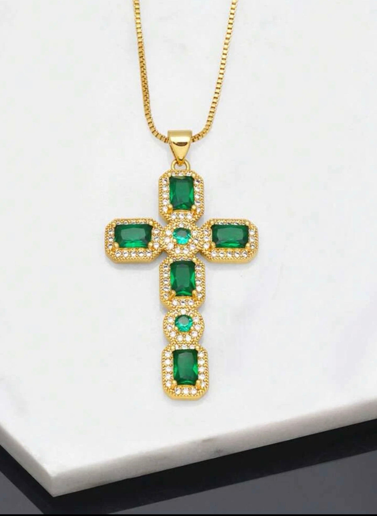GREEN CROSS NECKLACE
