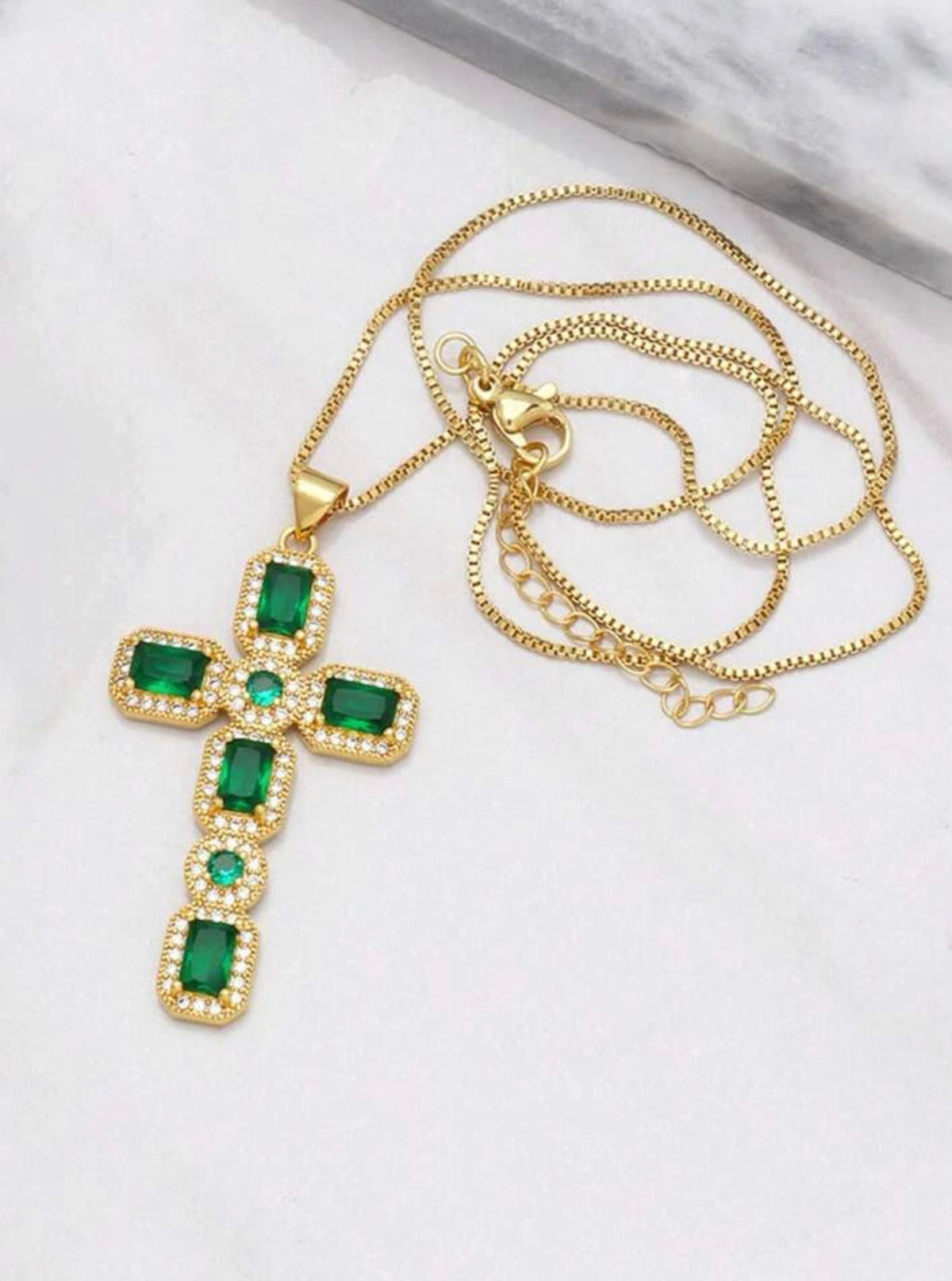 GREEN CROSS NECKLACE