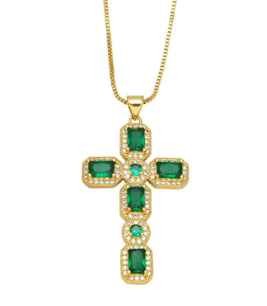 GREEN CROSS NECKLACE